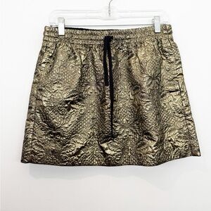 Zadig & Voltaire Gold Pull On Mini Skirt Size 40